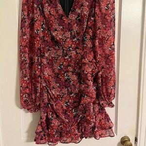 Express Red/Pink Long Sleeve Dress